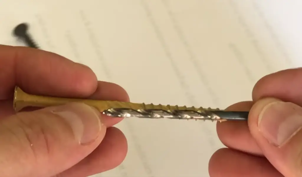 Eye-balling the depth at which to mark the drill-bit using the screw as a guide