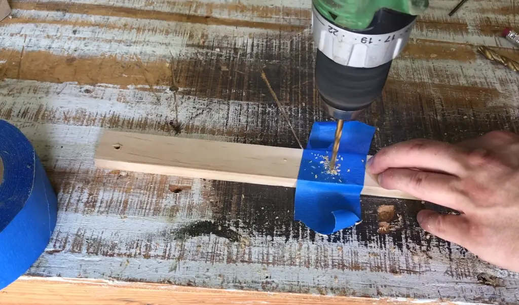 Using painters tape to prevent splitting wood
