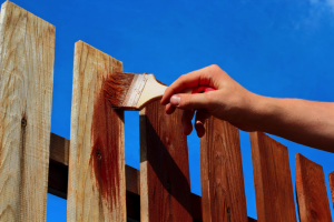 Painting a fence